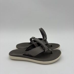 Olukai Toddler Sandals Gray Boys Size 9 Summer Vacation Thong Sling Back